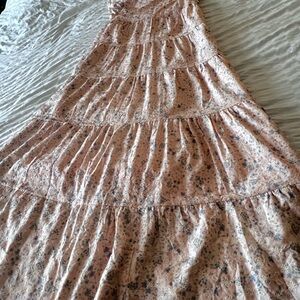 English Factory Flutter Sleeve Floral Tiered Maxi Dress